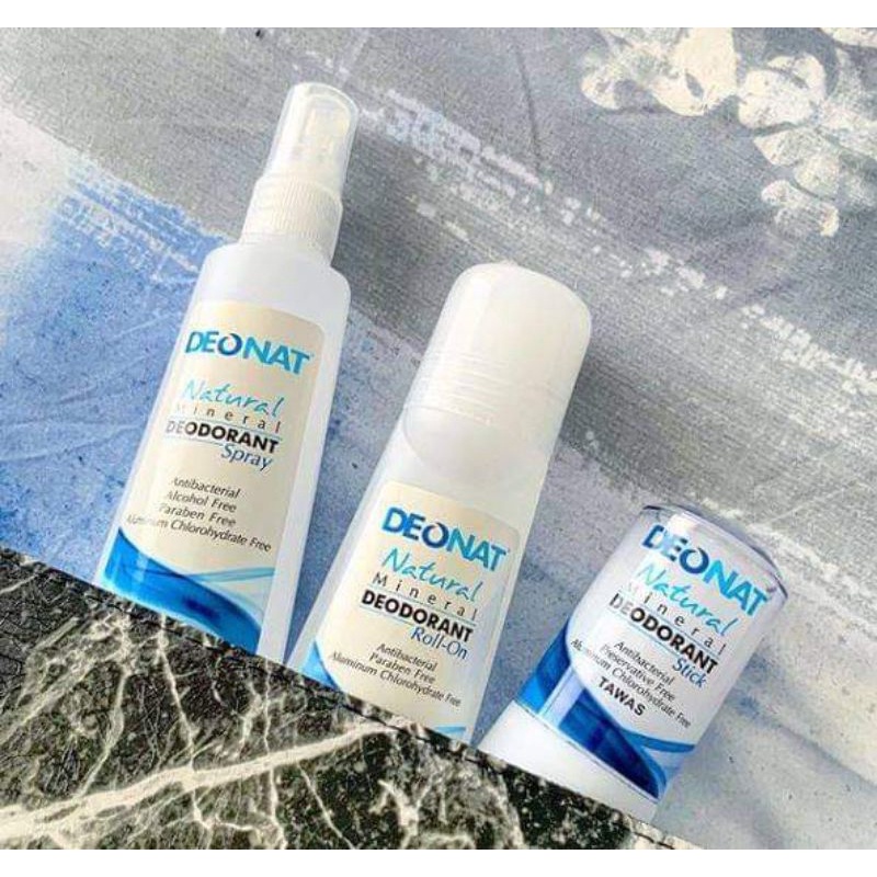 Deonat Natural Mineral Deodorant Spray Roll On Tawas Crystal