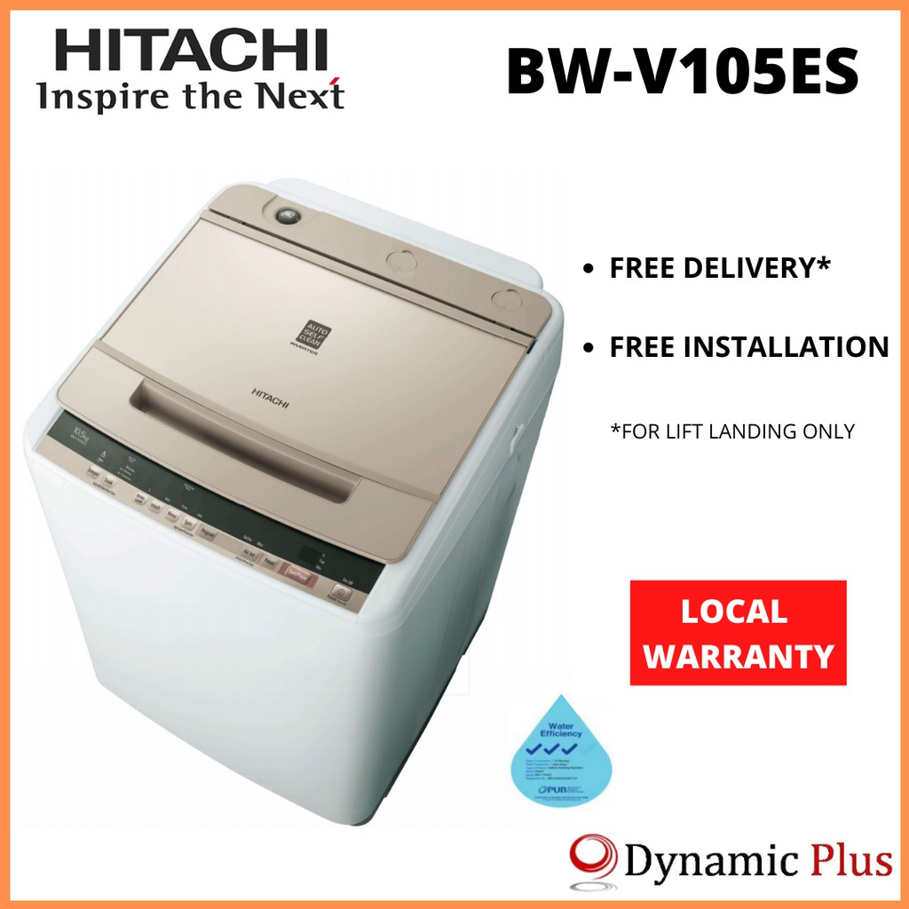 Hitachi BWV105ES Auto Self Clean Top Load Washing Machine 10.5kg FREE