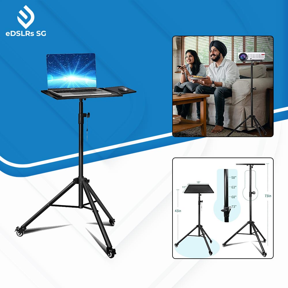eDSLRs Heavy Duty Laptop Stand with Wheels for Projector Tripod