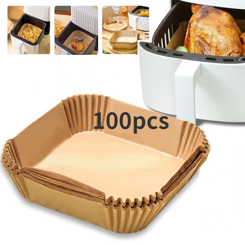 100pcs Air Fryer Paper Disposable Parchment Paper Mat NonStick Air