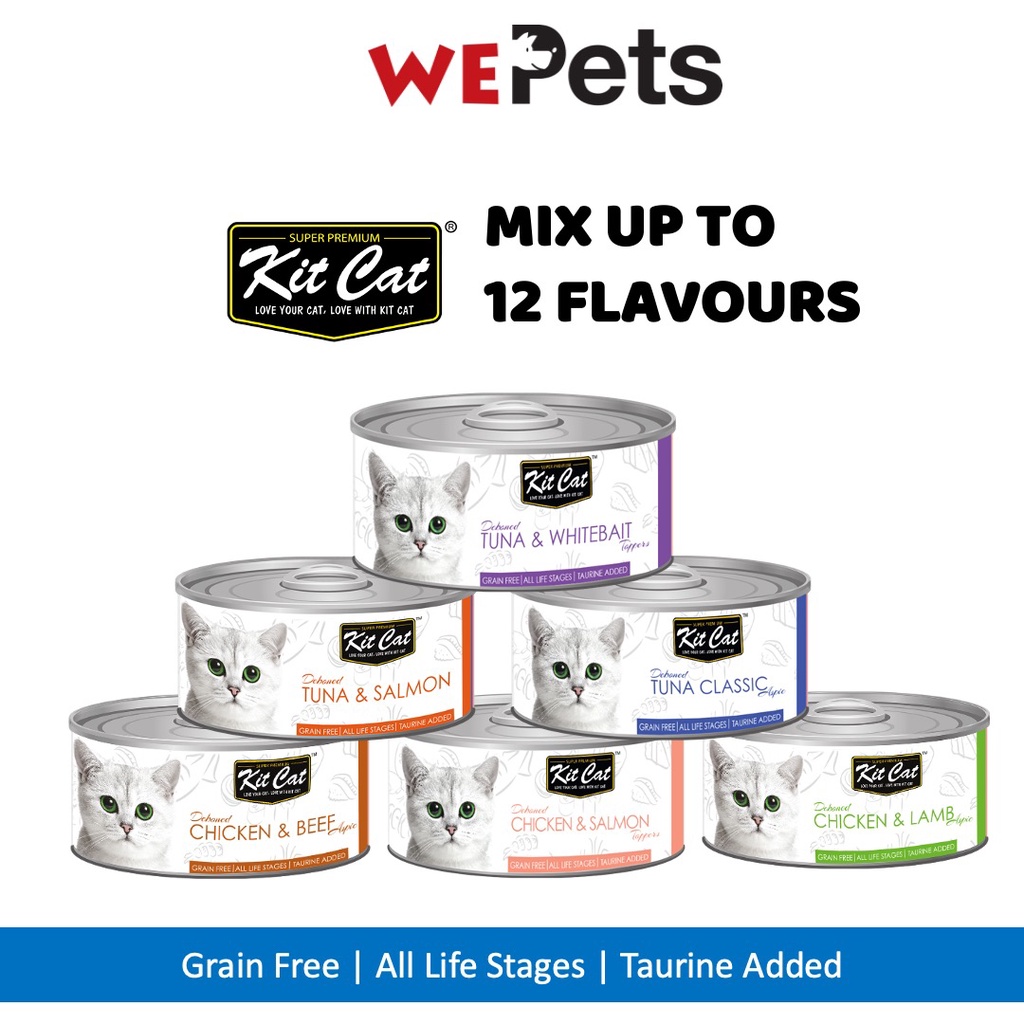 [24 cans] Kit Cat deboned canned food Toppers cat wet food Shopee Singapore