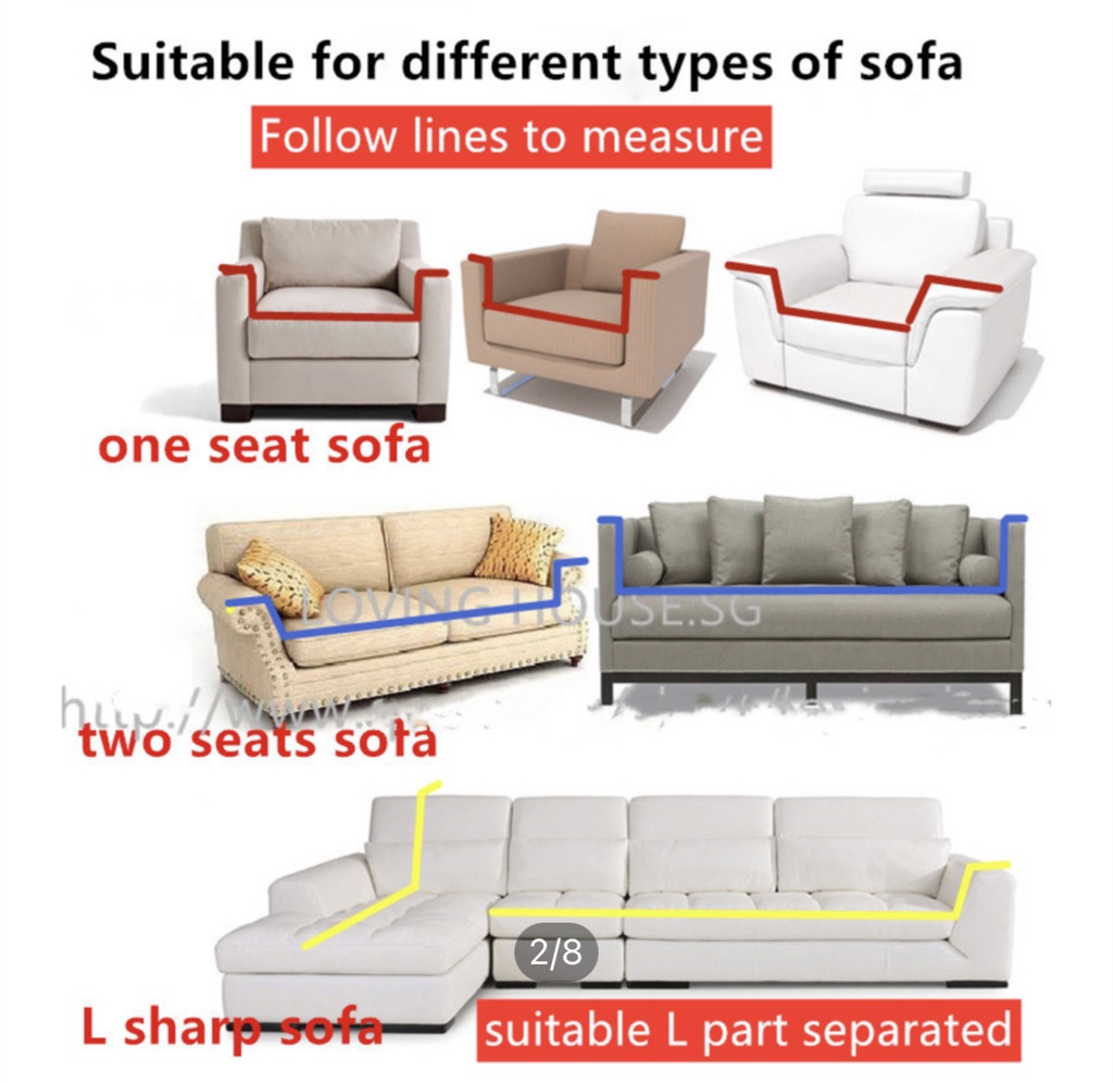 SG* Sofa Cover Universal 1/2/3/4 Seater Sofa Cover Protector Cooling L