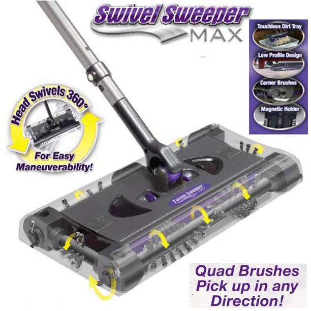 Swivel Sweeper MAX Rechargeable Broom Automatic Cordless Easy