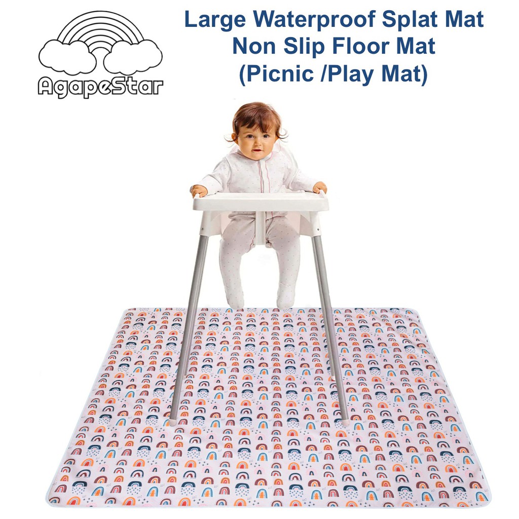 Local SG Seller Waterproof Splat Floor Mat Washable Highchair AntiSlip