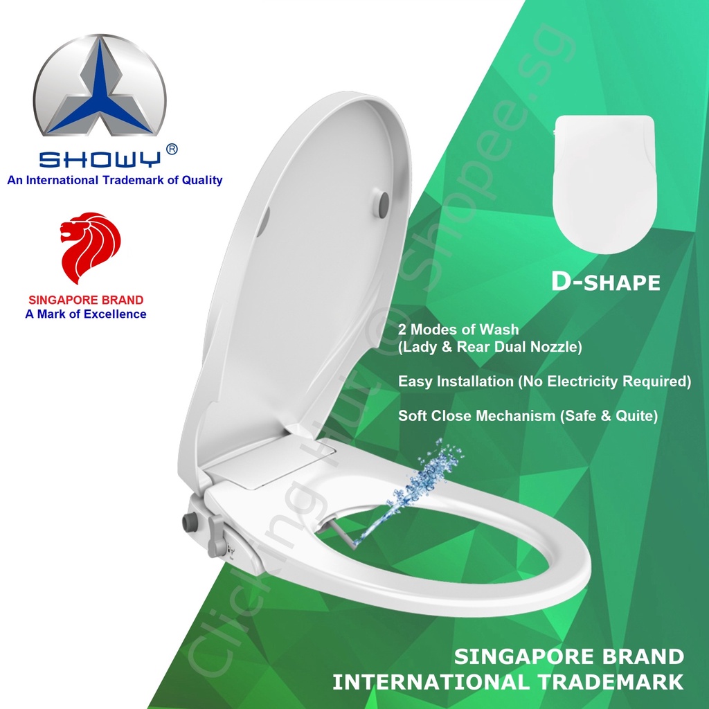 [SG LOCAL SELLER] SHOWY Bidet Toilet Seat NonElectric/Manual control