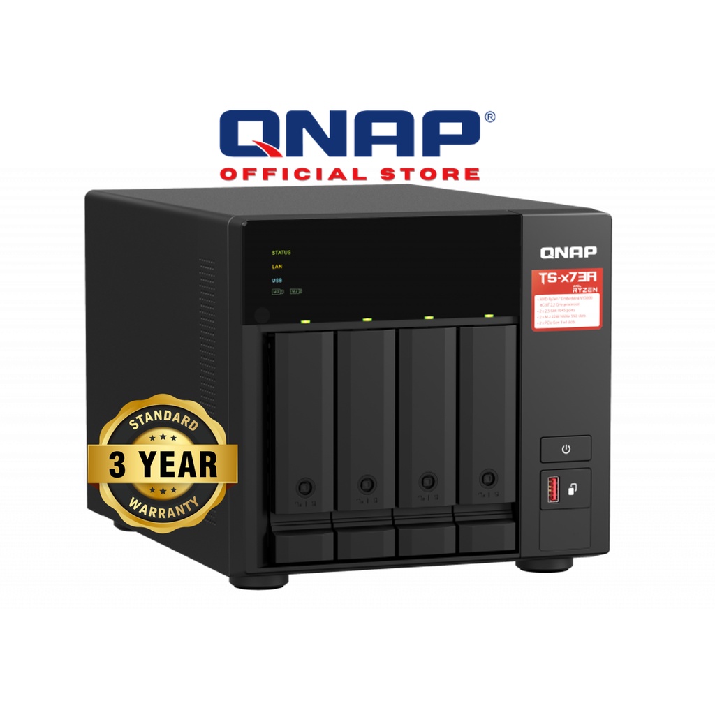 QNAP TS473A8G 4Bay NAS AMD Ryzen quadcore 2.2 GHz 2.5GbE NAS