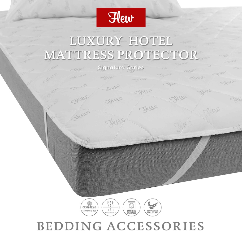 Flew Luxury Hotel Mattress Protector with Microfiber Fabric Quilted