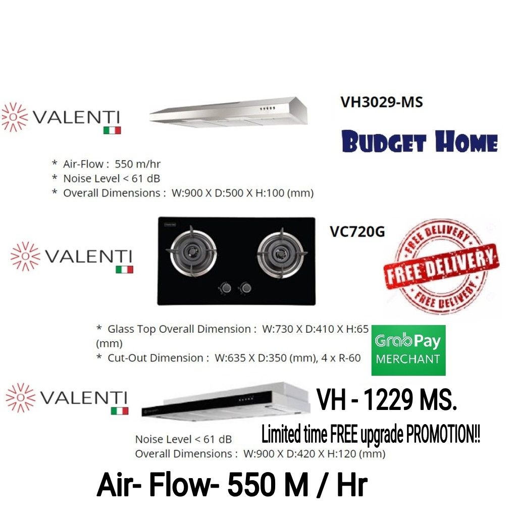 hood and hob package Valenti Shopee Singapore