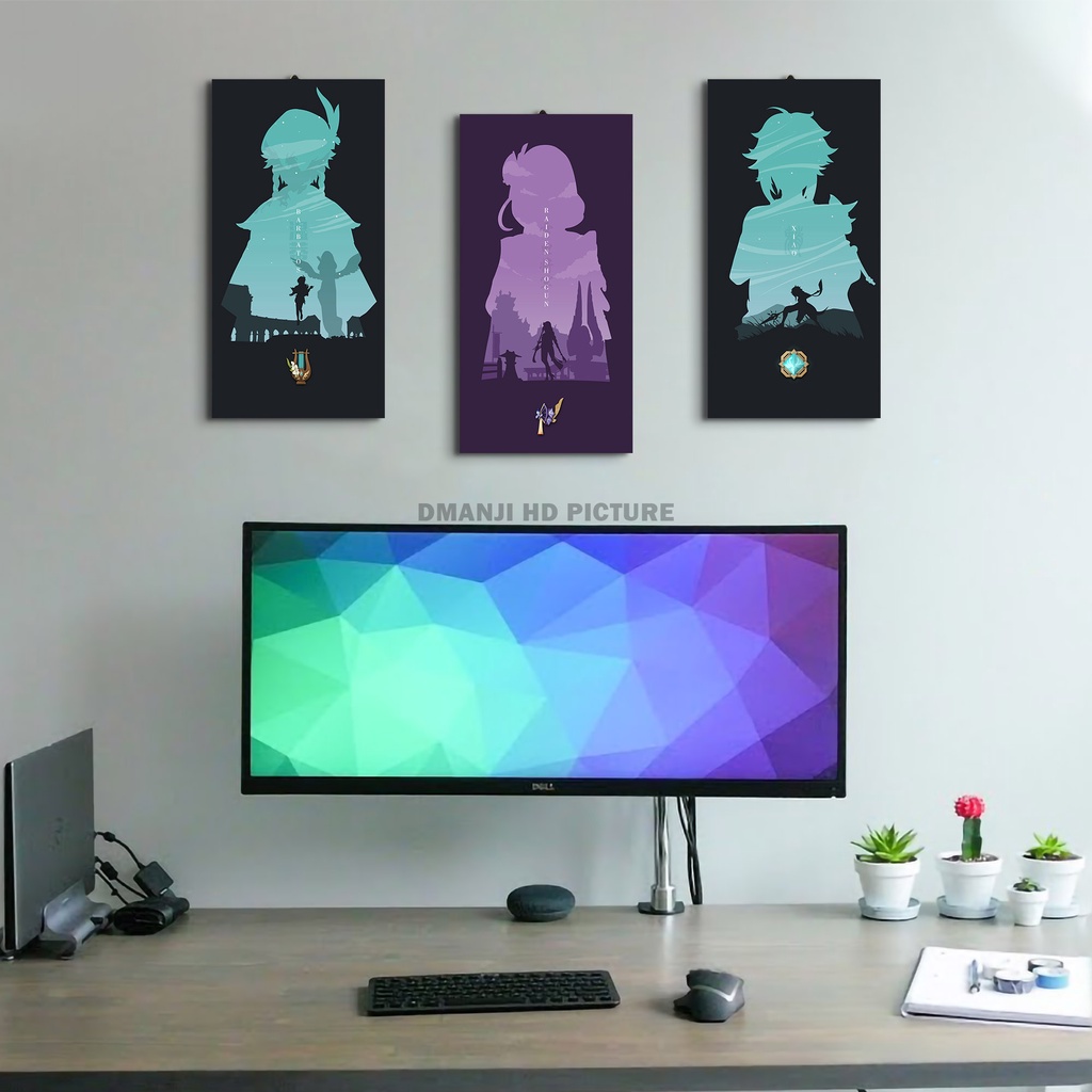 HIASAN DINDING KAYU Genshin IMPACT Character Wood POSTER/GENSHIN IMPACT