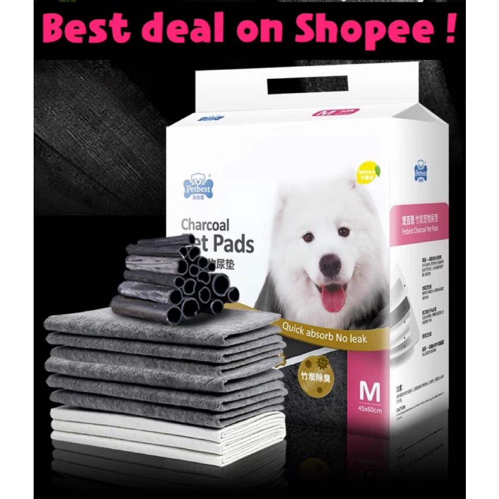 PetBest Charcoal Super Absorbent Pee Pad Shopee Singapore