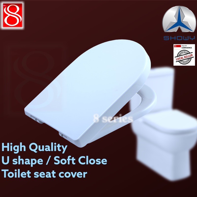 SHOWY High quality U shape Soft closing toilet seat cover Shopee Singapore