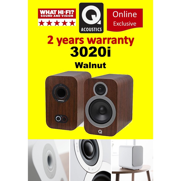 Q Acoustics 3020i (Walnut) What HiFi Award Winning Bookshelf Speakers