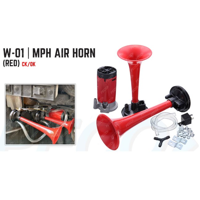 W01 MPH TWIN TONE AIR HORN (RED) Shopee Singapore