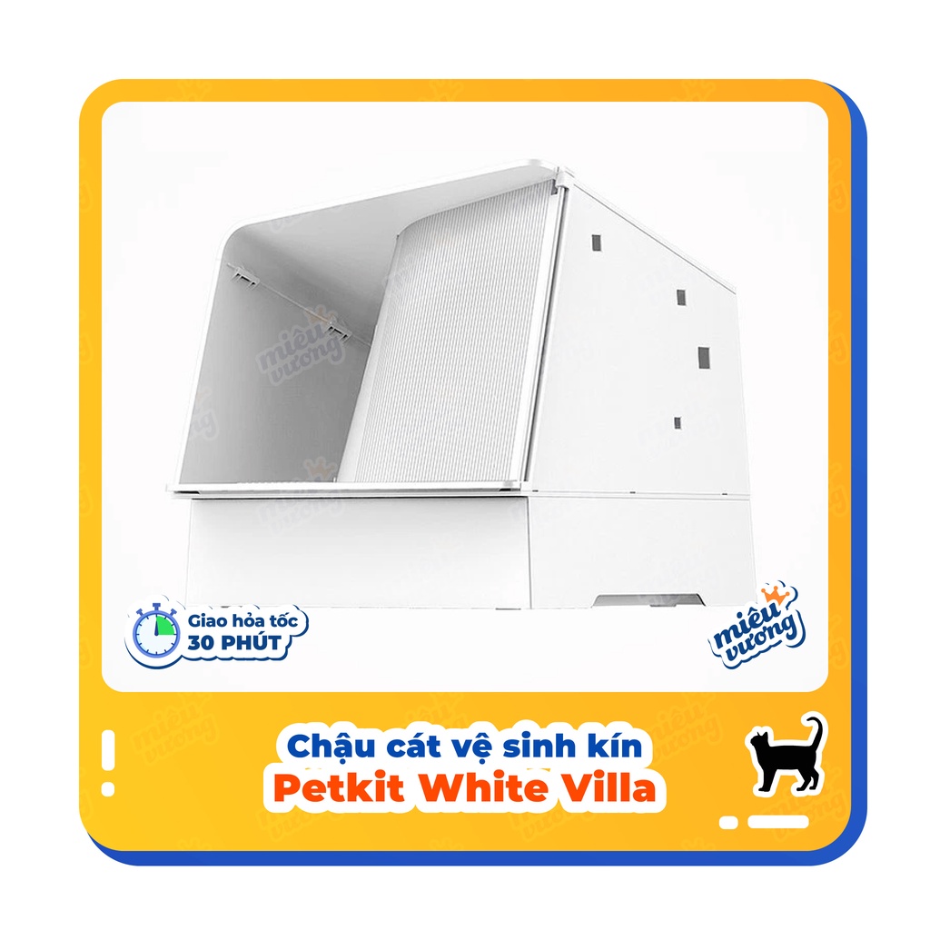 [Petkit White Villa Cat Litter Box] ClosedToe Sanitary Sand Basin With