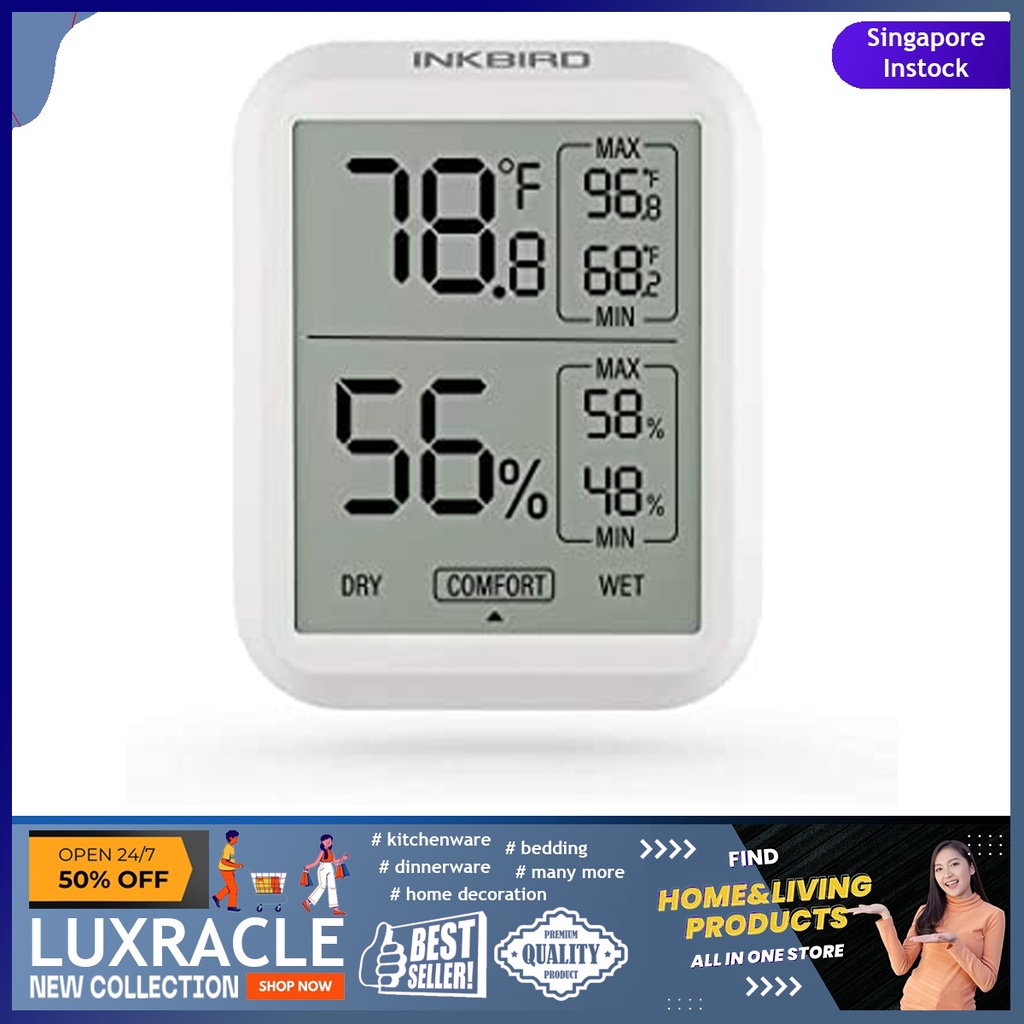 [sg stock] Inkbird Digital Thermometer Indoor Room Hygrometer