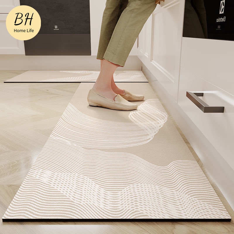 [BH]Japanese KItchen Long Floor Mat Plain Non Slip Strong Absorbent