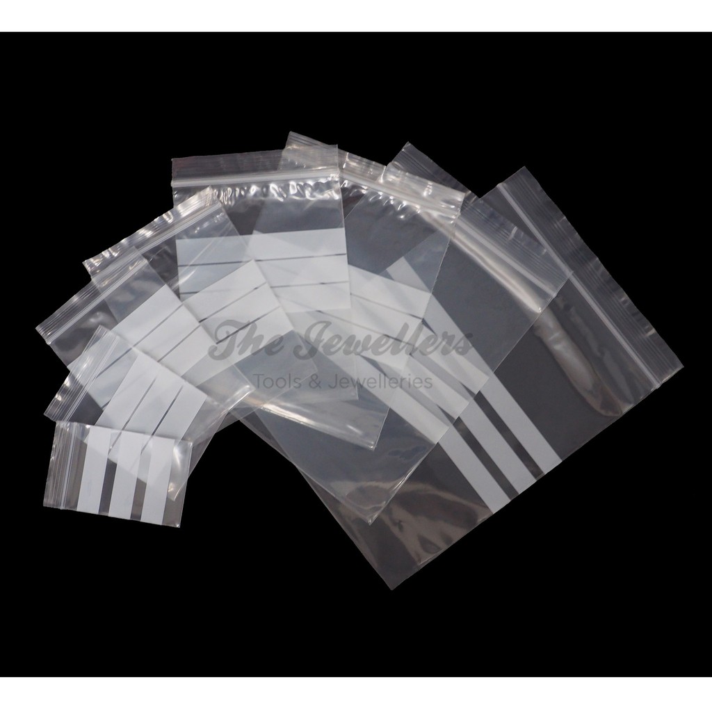 100pcs Small Medium Zipper Bag Ziplock Bag Zip Lock Sealable with 3