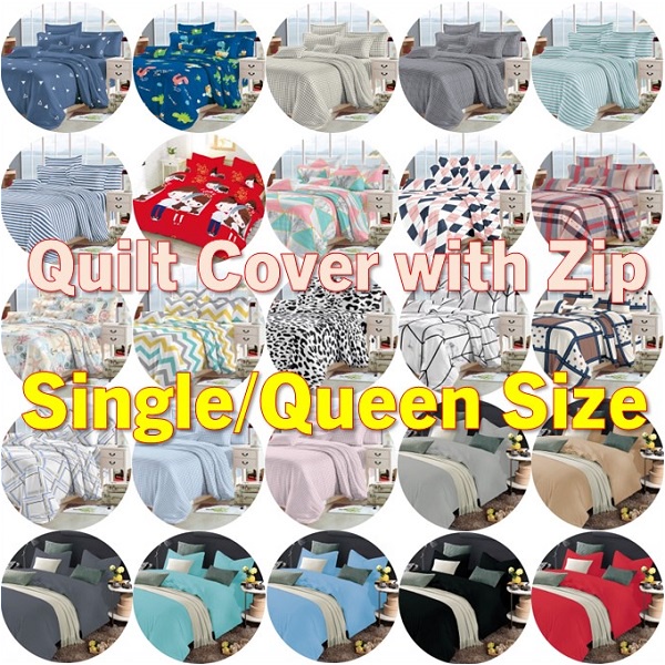 800TC Polyester Quilt Cover with Zip Available in many unique designs