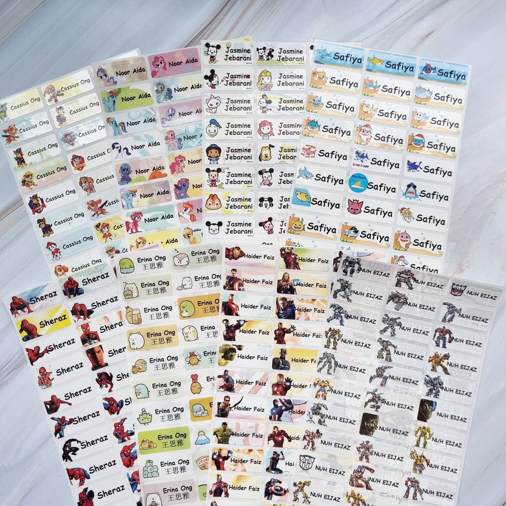 Waterproof Children Name Stickers Shopee Singapore