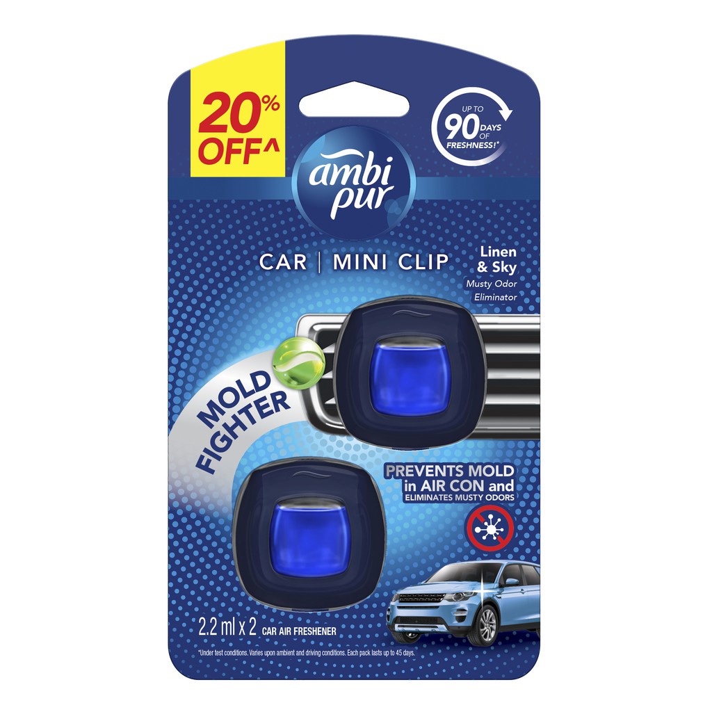 Ambi Pur Air Freshener Car Mini Clip Twin Pack 2.2ml x2 (Ambipur car