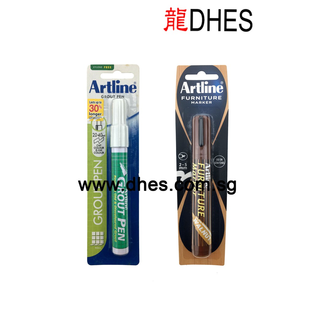 Artline Furniture Pen (Walnut) & Grout Pen (White) Designed To Restore
