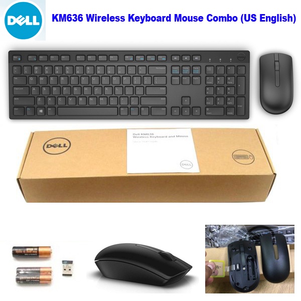 Dell KM636 Wireless Keyboard and Mouse Combo US English Language