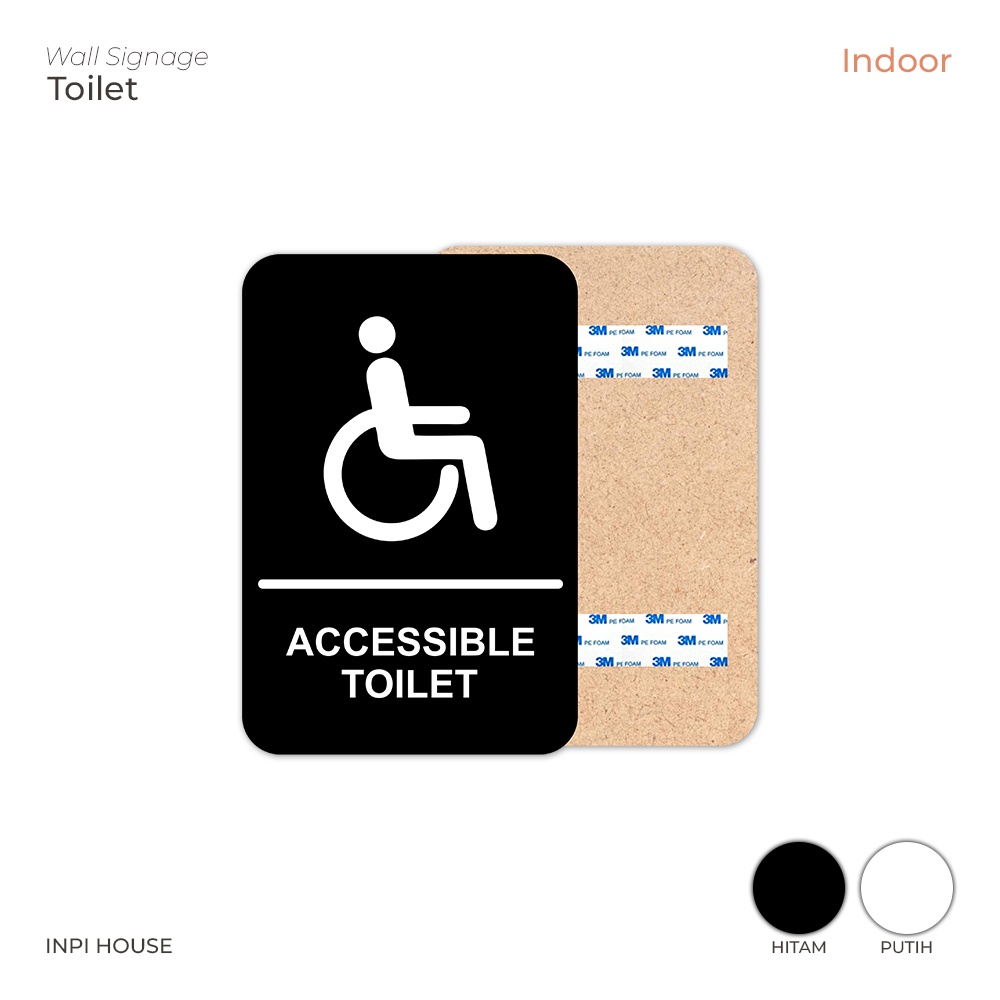 PUTIH HITAM Accessible Toilet Door Sign Difable Toilet Sign Black White Shopee Singapore