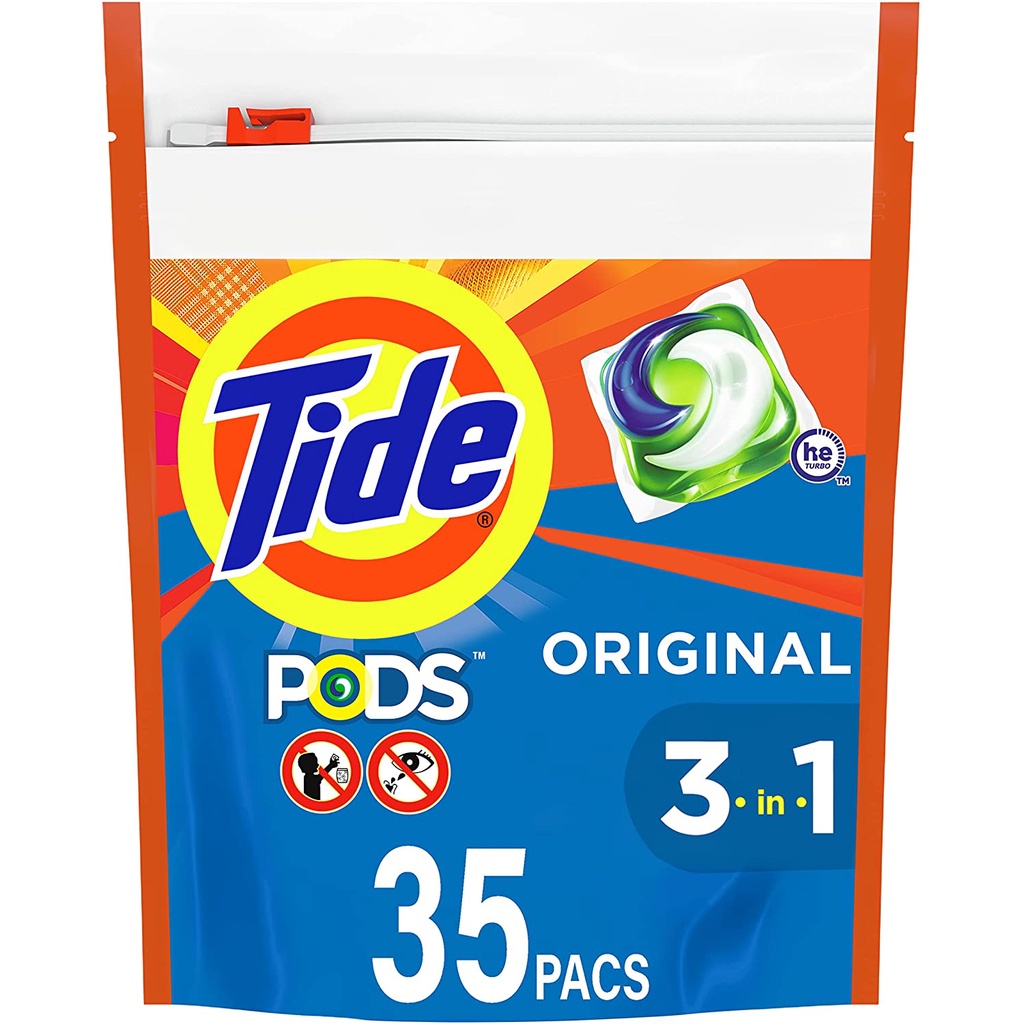 Tide Pods Original Liquid Laundry Detergent Pacs, Suitable for