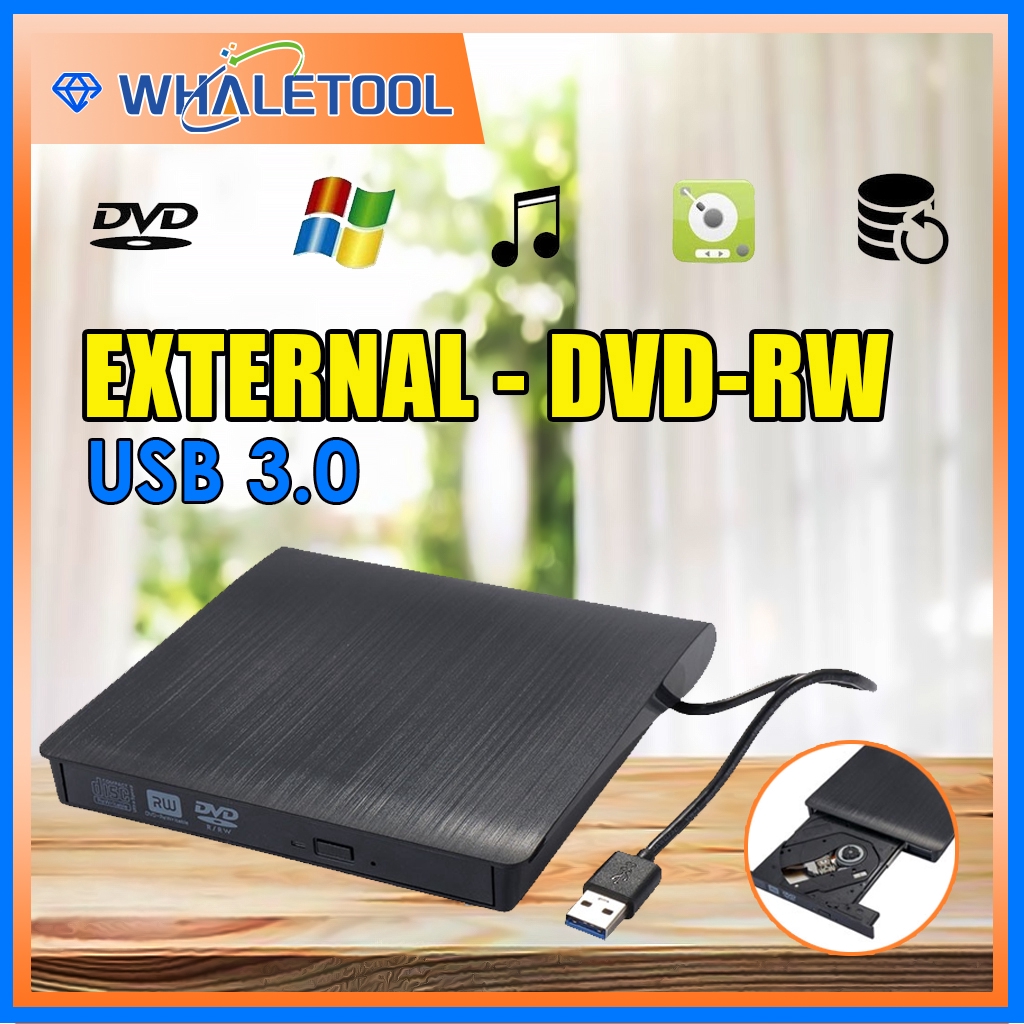 USB 3.0 Slim External DVD RW CD Writer Drive Burner Reader Player