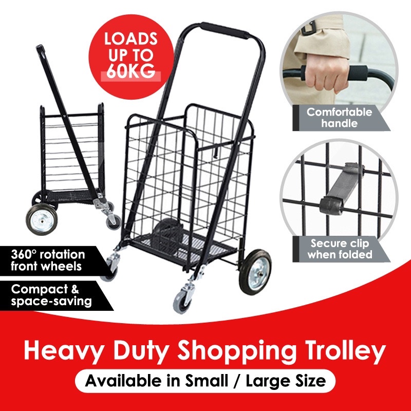 🇸🇬 Large / Small Heavy Duty Steel Grocery Shopping Cart / Market