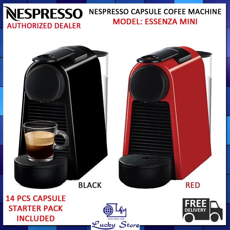 NESPRESSO ESSENZA MINI CAPSULE COFFEE MACHINE, FREE 14PCS ASSORTED