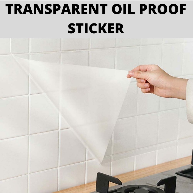 Transparent Kitchen Oil Proof Wall Sticker Self Adhesive Protector 60cm