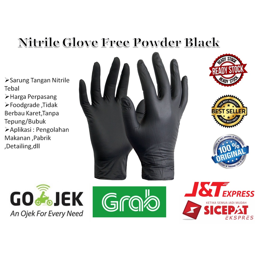 HITAM Black Detailing Rubber Gloves Hand Glove Detailing Nitrile Glove