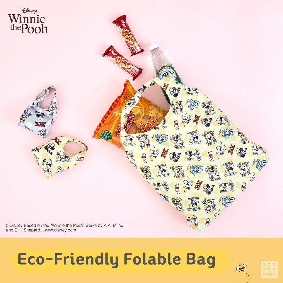 DAISO KOREA X Disney Winnie the Pooh Foldable Shopping Bag (Eco