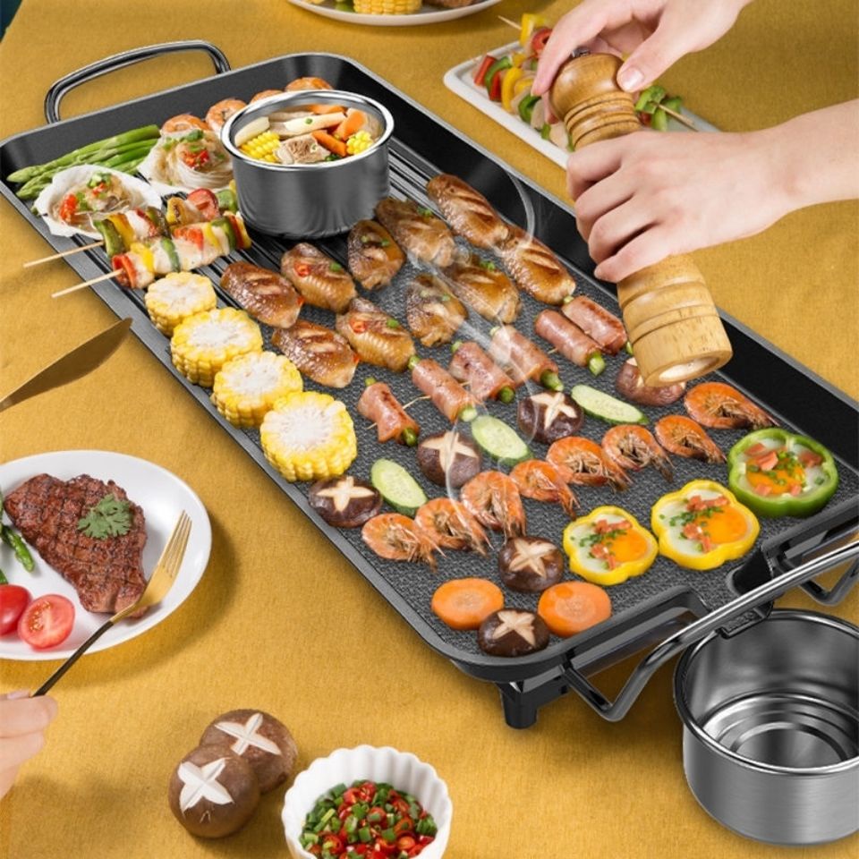 A Fanqi Korean NonStick Electric Baking Pan Meat Roasting Pan