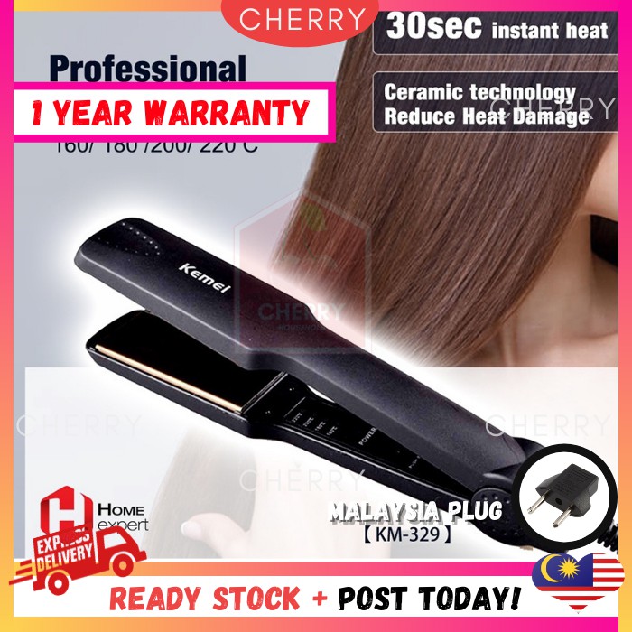 CHERRY Kemei Km329 Iron Ceramic Hair Straightener Styling Tools