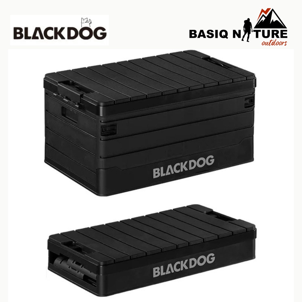 BasiqNature 60L Blackdog Camping Foldable Storage Box Black dog Table