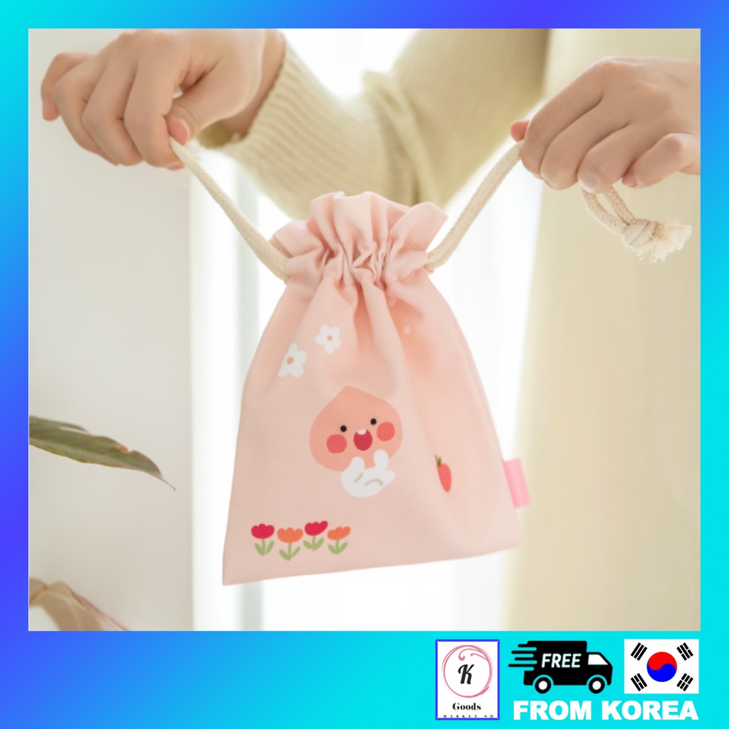 Kakao Friends April Shower String Pouch Cosmetic Storage Pouch Cotton