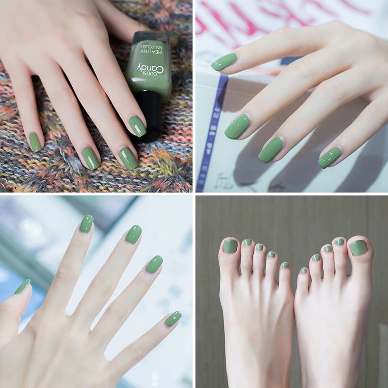 [Available for children and pregnant women] Green nail polish can be