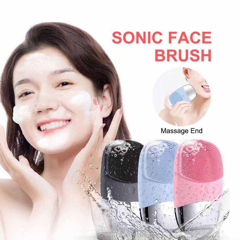 Sonic Face Cleanser Facial Cleansing Brush Silicon Waterproof Massage Face Washing Device Skin