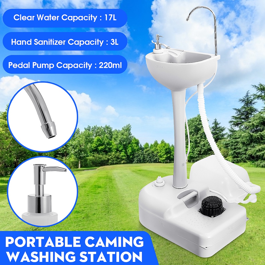 Portable Washing Station Mobile Freestanding Hand Wash Sink for Camping