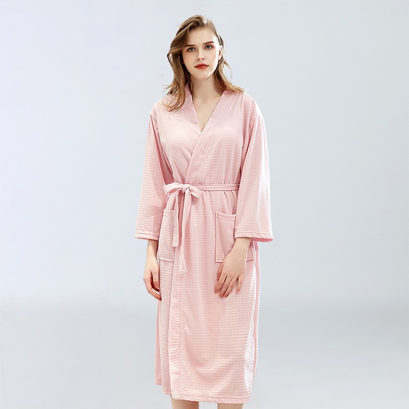 【SG】Waffle Kimono Lightweight Bathrobe Classic Bath Robe Long SPA
