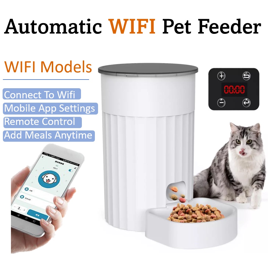 Intelligent Pet Dog Cat Food Feeder Auto Dispenser Machine Mobile