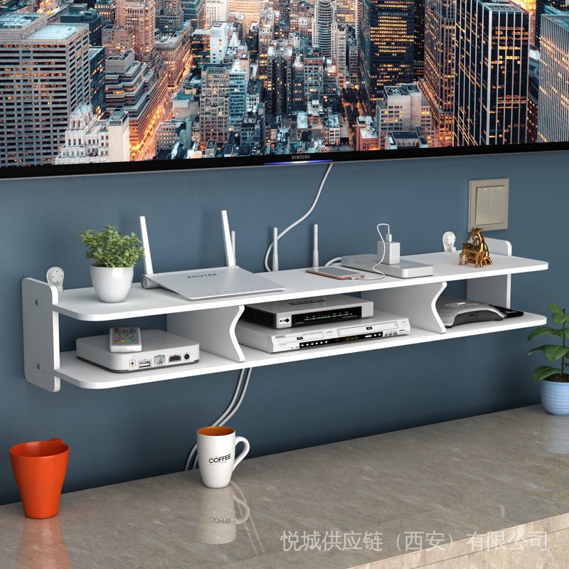 SetTop Box Rack Router Shelf Living Room TV Wall Partition Bedroom Wall Corner PunchFree