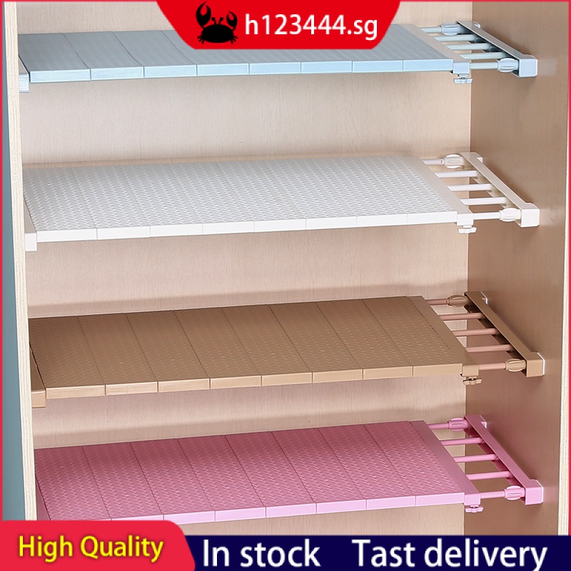 Adjustable closet organizer storage shelf wall mounted kitchen rack