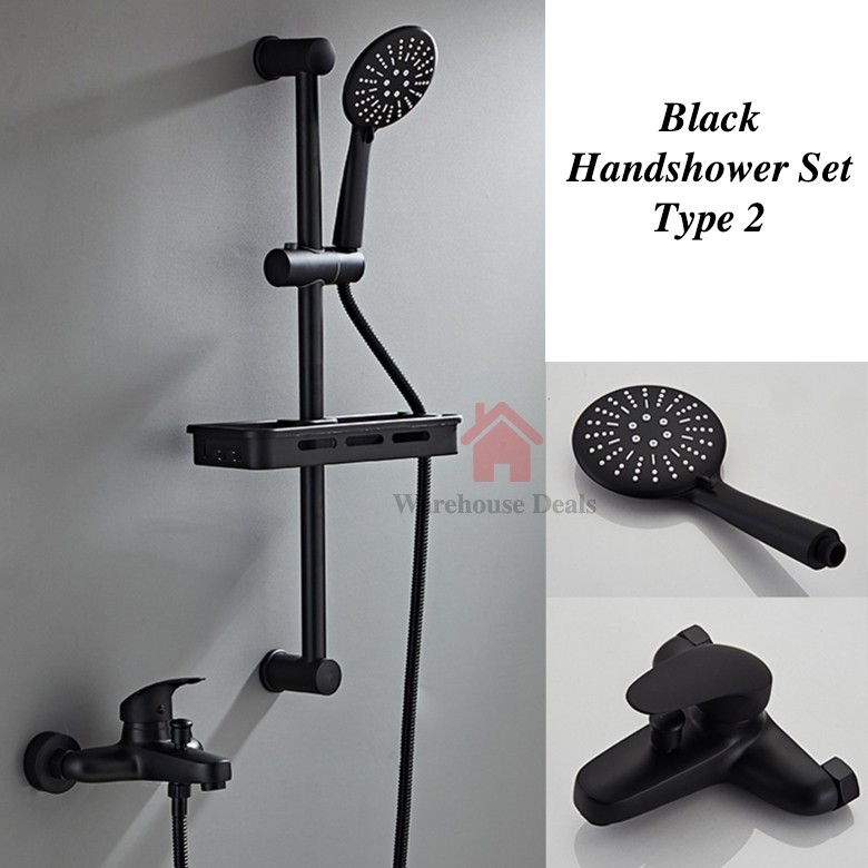 Black Hand Shower & Black Shower Mixer Set High Quality Brass Shower Head / Shower Mixer