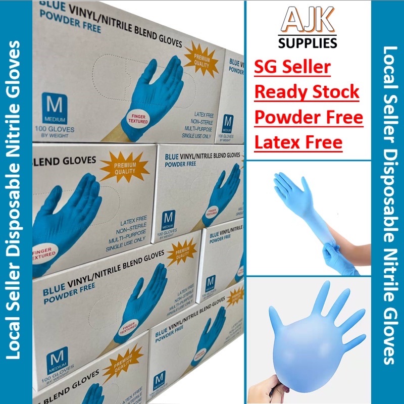Disposable Nitrile Gloves (Local Seller/Ready Stock, Fast Delivery/Blue