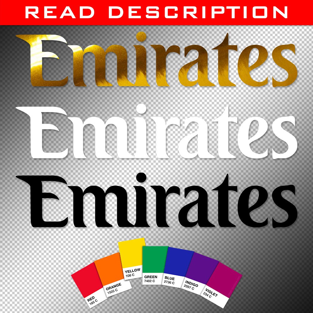 Stickers 2x Emirates Decals Vinyl Weather Proof UAE Abu Dhabi United Shopee Singapore