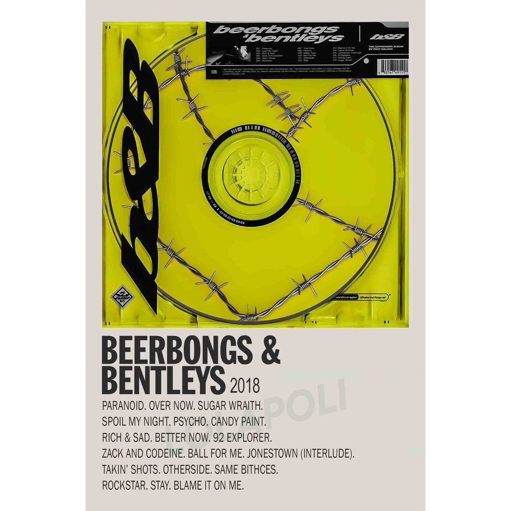 Beerbongs & Bentleys Album Cover Poster Post Malone Shopee Singapore