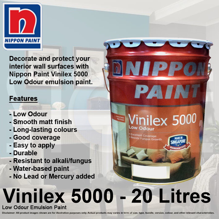 Nippon Paint Vinilex 5000 Low Odour Emulsion Paint 20L Shopee Singapore